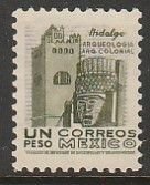 MEXICO 882, $1Peso 1950 DEF 2nd ISSUE Perf 11. UNUSED, H OG, F-VF.