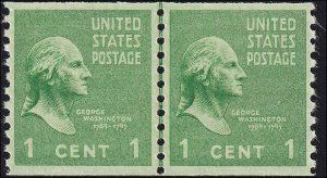 US #839 Mint OGnh, Pair,  Cert & Graded XF (90)