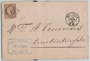 France 1876 30c Ceres Marseille Boite Mobile to Constantinople Mourning Cover