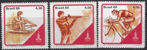 Brazil 1702-04 MNH 1980 Sports (102)(ad4385)