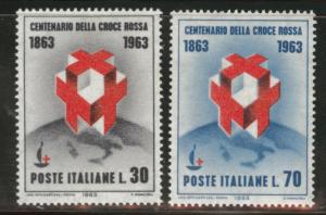 Italy Scott 876-7 MNH** 1963 Red Cross Centennial set