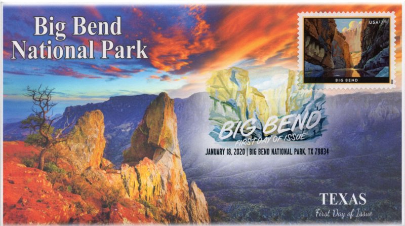 20-014, 2020, SC 5429, Big Bend National Park, DCP, FDC, Texas, $7.75