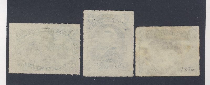 3x Newfoundland Used Rouletted Stamp; #38-VF #39-VF #40-VF Guide Value= $110.00