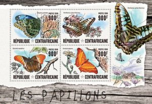 2016 Centrafrique - Butterflies. Y&T: 4436-4439; Michel: 6245-6248