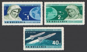 Bulgaria C94-C96 blocks/4, MNH. Michel 1355-1357. Group space flight, 1962.