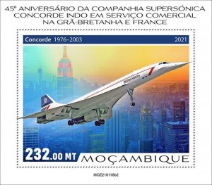 Mozambique - 2021 Concorde 45th Anniversary - Stamp Souvenir Sheet - MOZ210118b2