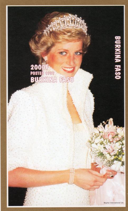 Burkina Faso 1997 Sc#1090V PRINCESS DIANA WEARING TIARA S/S Imperforated  MNH