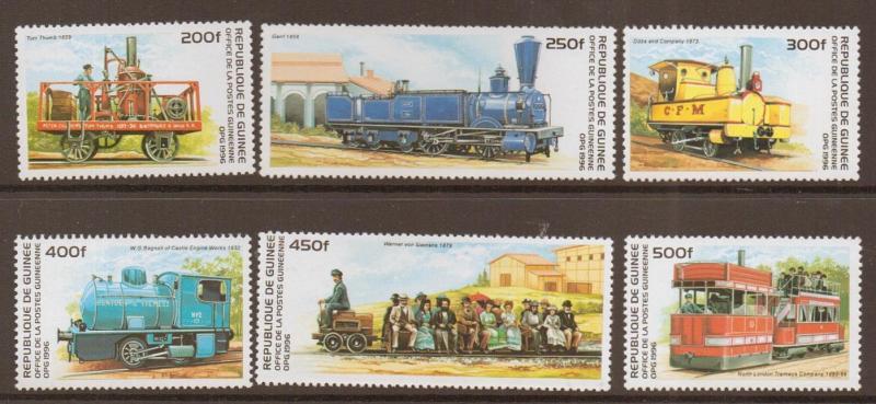 GUINEA SG1681/86 1996 RAIL TRANSPORT MNH 