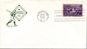 FDC 1939 SC #855 Farnam Cachet - Cooperstown, Ny - Single - F77333