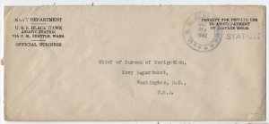 1932 USS Black Hawk unusual naval postmark asiatic station [SR.41]