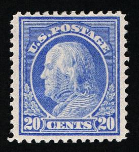 GENUINE SCOTT #419 VF MINT OG H 1914 ULTRAMARINE PERF-12 SL-WATERMARK #7092