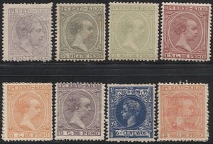 PUERTO RICO Sc 59,76,94,98,114,115,145,MR9 Alphonso XIII Mint NH, VF