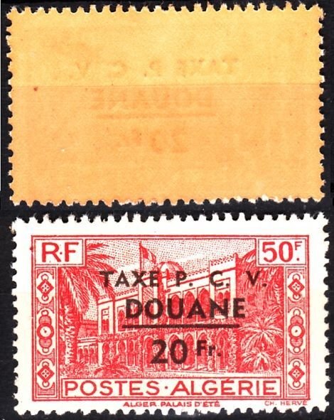 ALGERIA 1944 Postage Due (Taxe): Summer Palace Overprinted in 3 lines, MNH