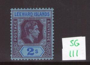 Leeward Islands George VI SG111 2/- ,single, multi-colour lightly hinged