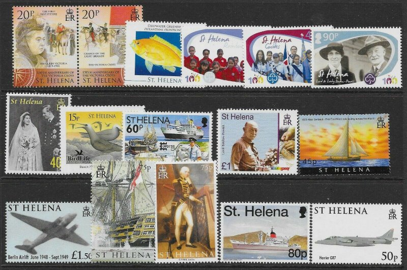 ST.HELENA SELECTION OF QEII STAMPS ON S/CARD - MNH 