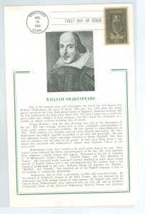 US 1250 William Shakespeare, Hammond FDC Maxi Card