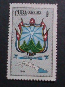 ​CUBA-1966 VERY OLD CUBA STAMPS-GNATIONAL COATS OF ARMS, MAP OF CUBA  USED-VF