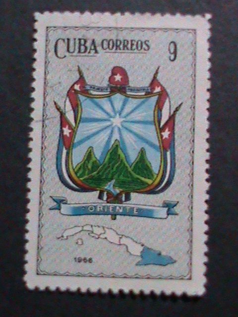 ​CUBA-1966 VERY OLD CUBA STAMPS-GNATIONAL COATS OF ARMS, MAP OF CUBA  USED-VF
