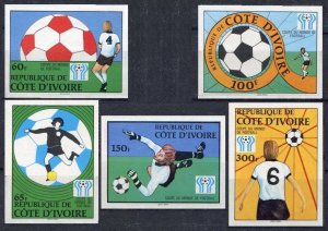 1978 Ivory Coast Cote d'Ivoire 552-556b 1978 FIFA World Cup in Argentina
