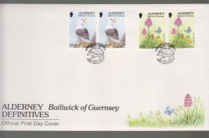 Alderney 1994 Fauna & Flora 16p & 24p Booklet pairs on FDC
