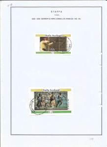 STAFFA - 1984 - LA Olympics - Sheets - CTO Light Hinged -Private Issue