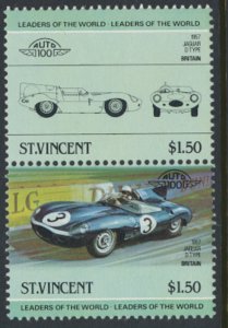 St. Vincent  SC# 776a-b  MNH Classic Cars se-tenant pair 1984  see detail & scan