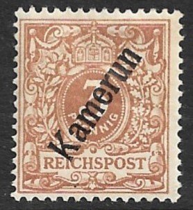 GERMAN CAMEROUN 1897 3pf Numeral Issue Sc 1 MH