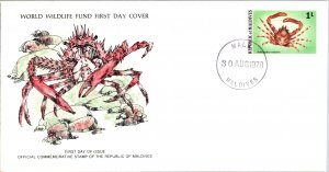 Maldive Islands, Worldwide First Day Cover, World Wildlife Fund, Marine Life