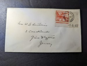 1943 England Cover British Channel Islands Jersey Local Use