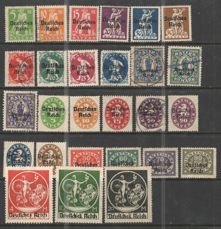 German States - Bavaria lot - MH/NG & Used G/VG   Various postal and officials