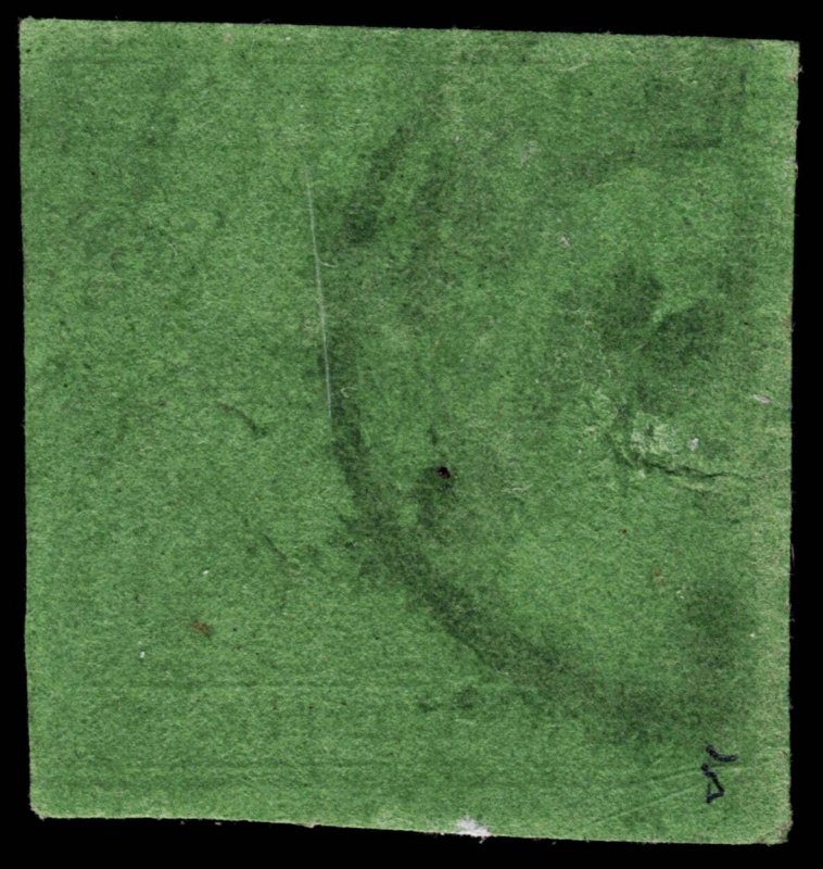 4119: Wurttemberg SG5 6 Kreuzer Black on Green. 1851. Sc#4 Mi3aI Fine Used. C£47