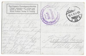 Berlin Rudolph Virchow Hospital to Borgholzhausen 1915 PPC WW1 Soldier Free Mail