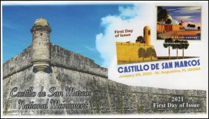 21-031, 2021, Castillo de San Marcos, First Day Cover, Digital Color Postmark,