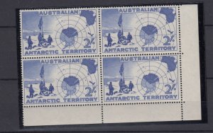 Australian Antarctic Territory 1957 2/- Margin Block Of 4 SG1 MNH BP8174