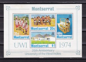 LI07 Montserrat 1974 25th Anniv of the University of the West Indies mini sheet