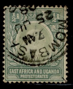 EAST AFRICA and UGANDA EDVII SG17, ½a grey-green, FINE USED.