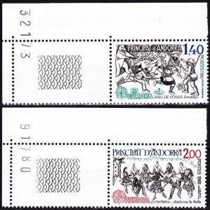 ANDORRA FRENCH 1981 EUROPA CEPT: Folklore. Bear Dance, Folk Dance. CORNER, MNH