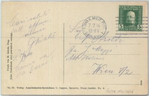 79520 - BOSNIA - POSTAL HISTORY - Military Postmark on POSTCARD 1914