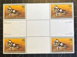 US Stamps - SC# RW72 - MOG NH  - Gutter Block If 4 - Premium Item Very Rare