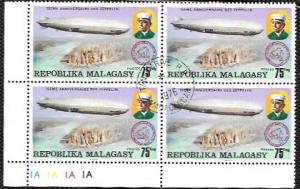 Madagascar #547 Plate Block  Zeppelin