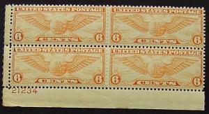 USA, Scott C19, Mint Never Hinged Plate Block