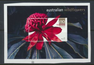 Australia   SC#  2493  SG MS2594 Used Flower Waratah  with fdc see detail & scan