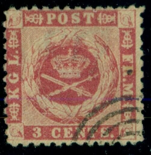 DANISH WEST INDIES #3 (3) 3¢ rose p. 12 1/2, used, nice perfs, F/VF, Scott $275. 