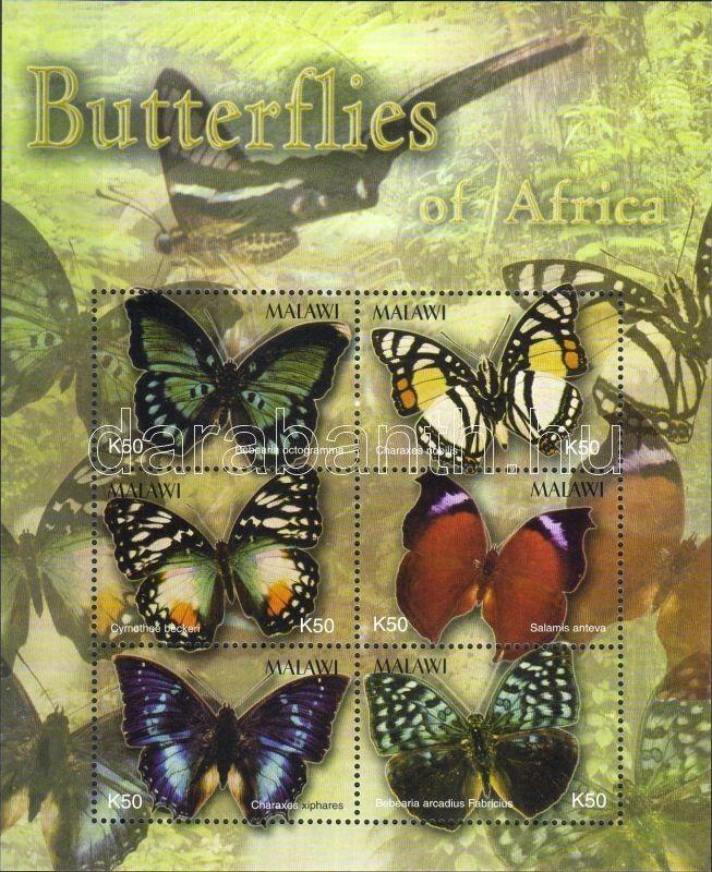 Malawi stamp Butterflies minisheet MNH 2003 Mi 739-744 WS4150