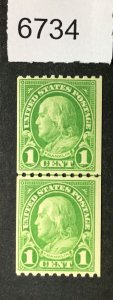 MOMEN: US STAMPS  #604 LINE PAIR  MINT OG NH LOT #6734