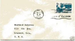 Canada 377 British Columbia, No Cachet, FDC