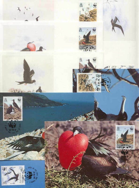 Ascension 8 FDC/cards WWF/Birds 1990