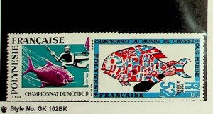 FRENCH POLYNESIA Sc C52-53 NH ISSUE OF 1969 - FISHING