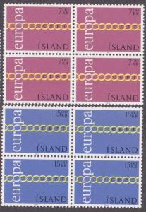 ICELAND 1971 EUROPA set blocks of 4 MNH.....................................2466