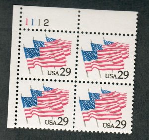 2531 Flags on Parade MNH Plate block - UL